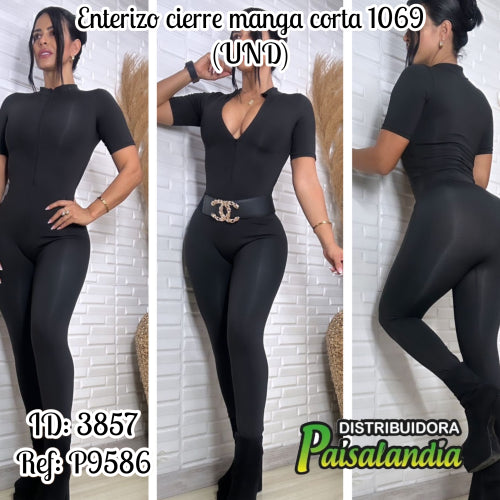 enterizo cierre manga corta 1069 (UND)