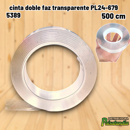 cinta doble faz transparente PL24-679 (UND)