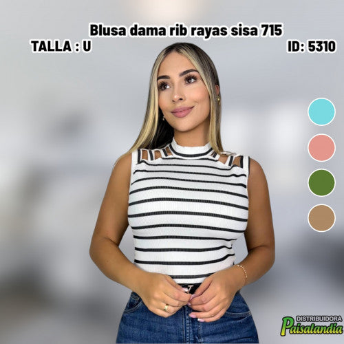 Blusa dama rib rayas sisa 715 (UND)