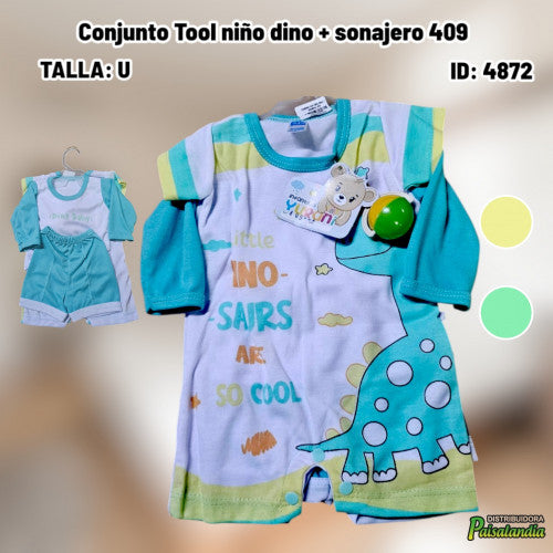 Conjunto Tool niño dino + sonajero 409 (UND)