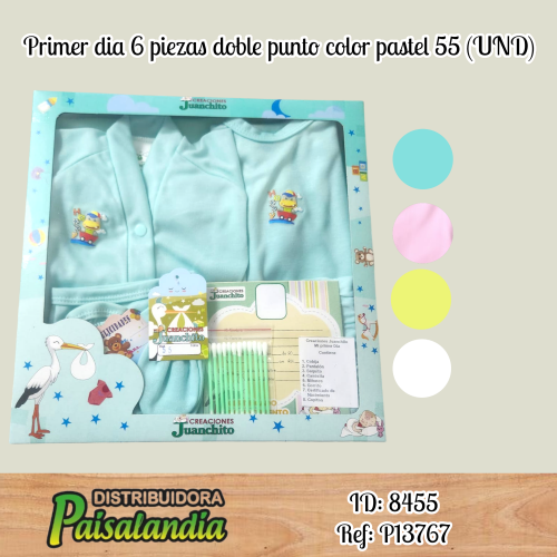 Primer dia 6 piezas doble punto color pastel 55 (UND)