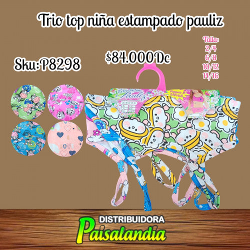 Trio top niña estampado (DC)
