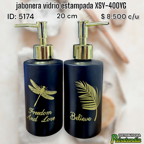 jabonera vidrio estampada XSY-400YG (UND)