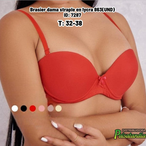 Brasier dama straple en lycra 863(UND)