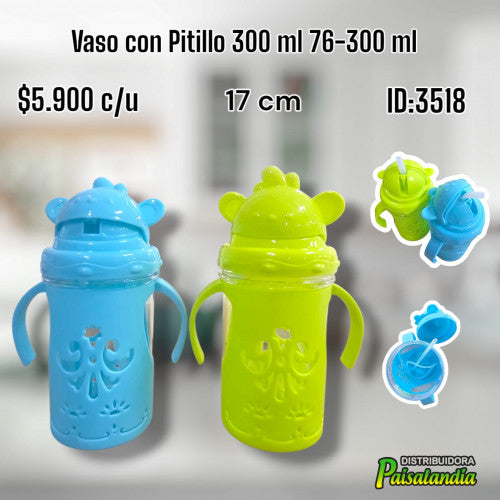 Vaso con pitillo 300 ml 76-300ML (UND)