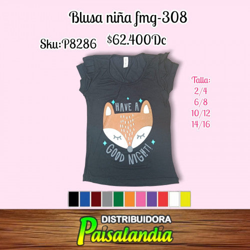 Camiseta niña bolero en manga fmg308