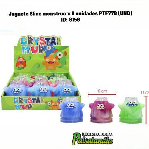 Juguete Sline monstruo x 9 unidades PTF778 (UND)