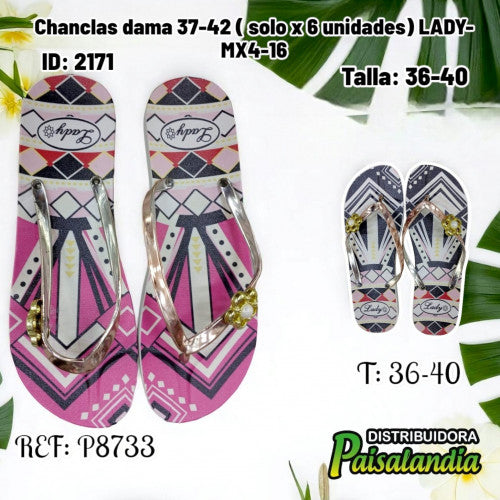 Chanclas dama 37-42 LADY-MX4-16(SOLO VENTA X 6 UNIDADES)