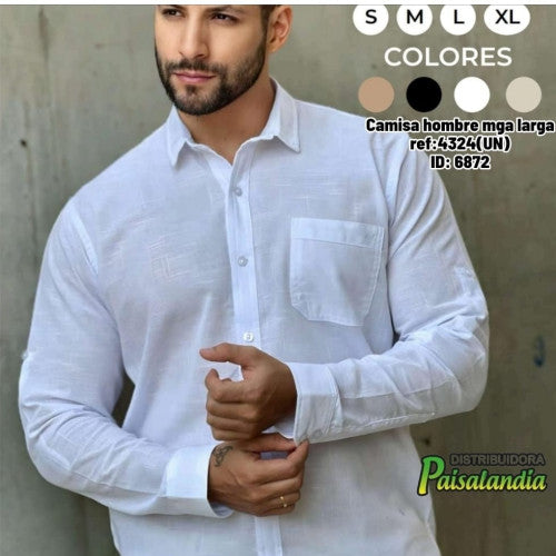 Camisa hombre mga larga ref:4324(UN)