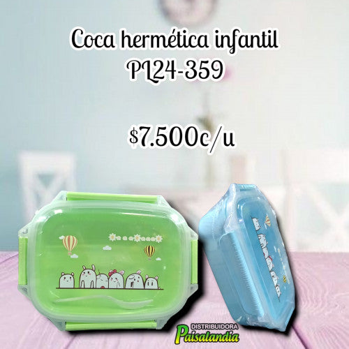 Coca hermética infantil colores surtidos PL24-359 (UND)
