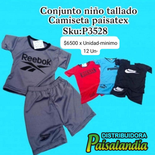 Conjunto niño tallado camiseta paisatex (DC)