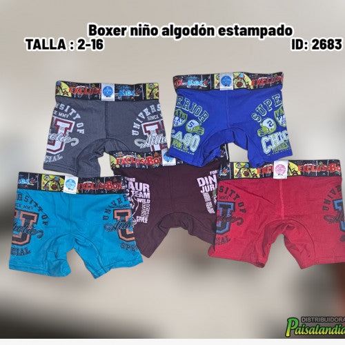 Boxer niño algodón estampado (DC)