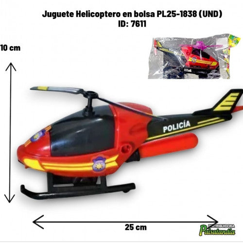 Juguete Helicoptero en bolsa PL25-1838 (UND)