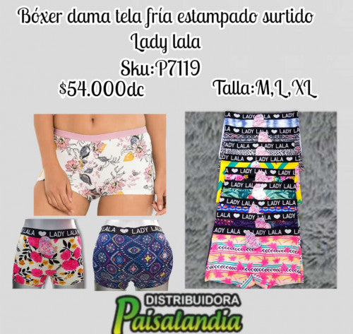 Boxer Dama Tela Fria Estampado Lady Lala