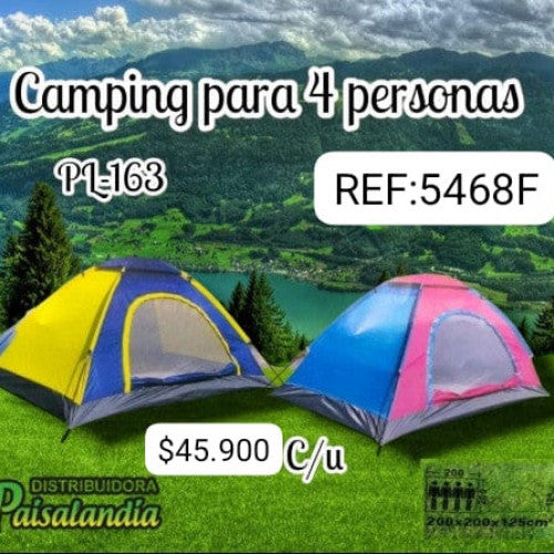 Camping para 4 personas colores surtidos PL-163 (UND)