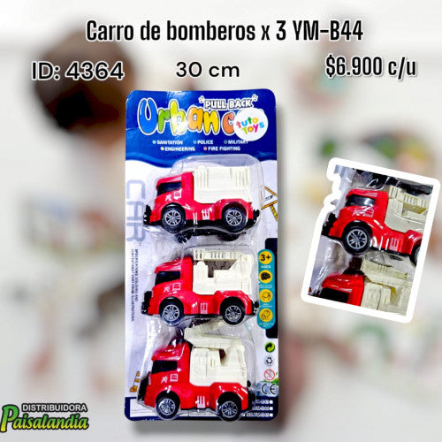 Carro bombero x3 YM-B44 (UND)