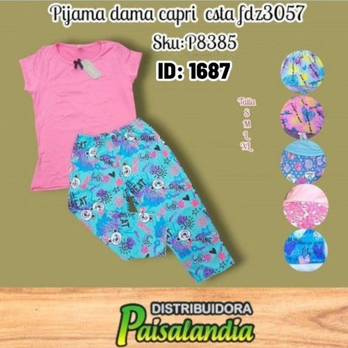 Pijma dama capri camiseta fdz3057 (UND)