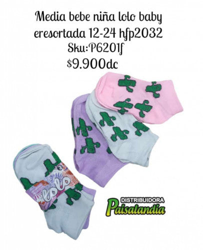 Media bebé niña Lolo Baby enresortada HFP2032 (DC)