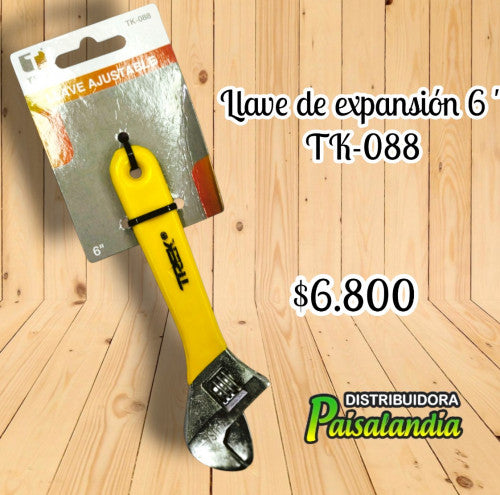 Llave de expansion encauchetada pequeña 6" TK-088