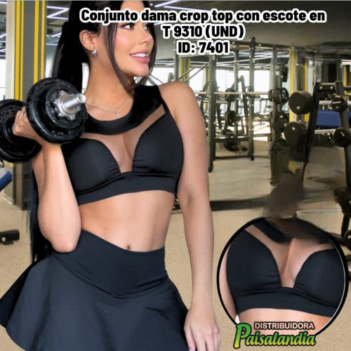 Conjunto dama crop top con escote en T 9310 (UND)