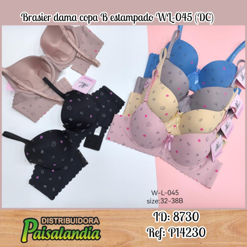 Brasier dama copa B estampado WL-045 (DC)