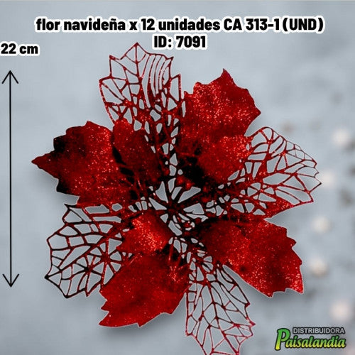 flor navideña x 12 unidades CA 313-1 (UND)