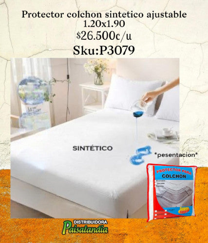 Protector de colchón plástico +2 de almohada 1.20 ajustable (UND)