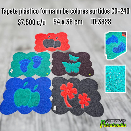 Tapete plástico forma nube colores surtidos CD-246 (UND)
