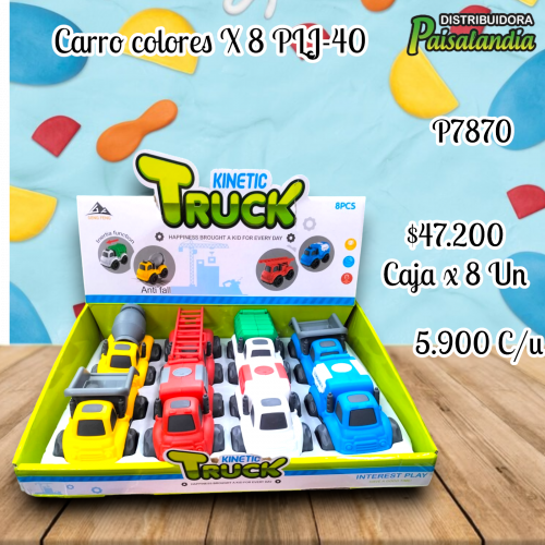 Juguete carros truck colores x8 PLJ-40 (UND)