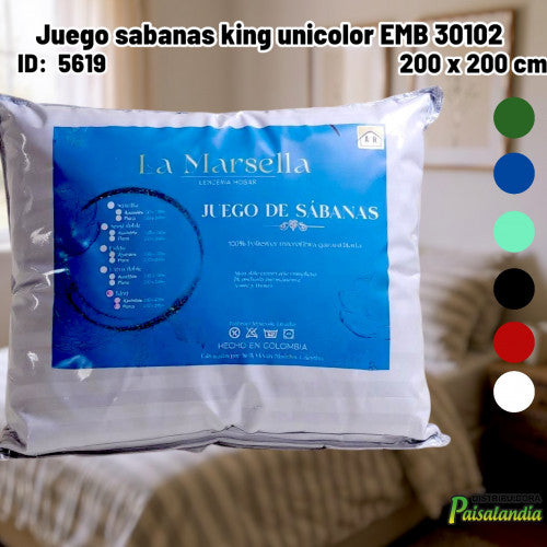 Juego sabanas king unicolor EMB 30102 AR Marsella (UND)