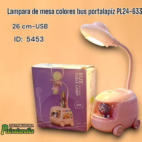 Lampara de mesa colores bus portalapiz PL24-633 (UND)