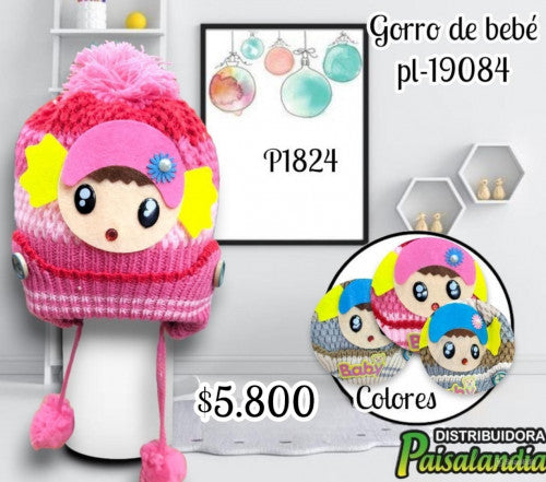 Gorro de bebé colores surtidos PL-19084 (UND)