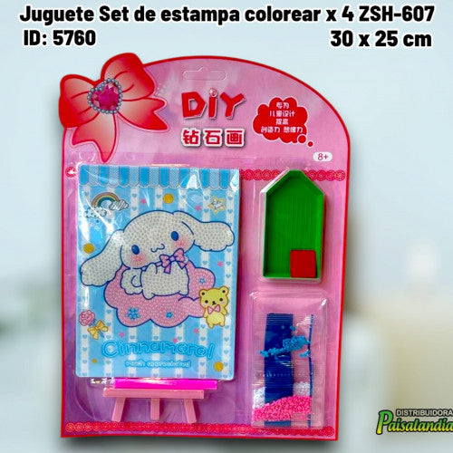 Juguete Set de estampa colorear x 4 ZSH-607 (UND)