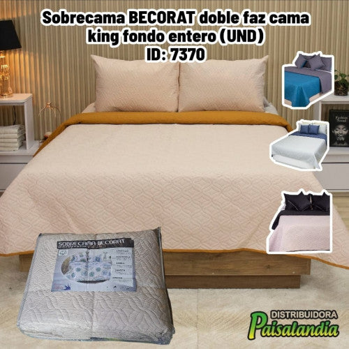 Sobrecama BECORAT doble faz cama king fondo entero (UND)