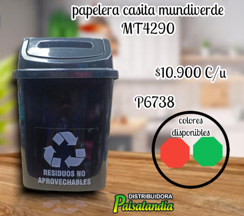 Papelera casita mundiverde MT4290