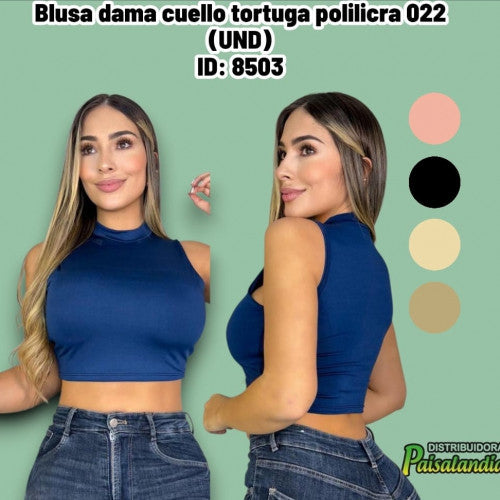 Blusa dama cuello tortuga polilicra 022 (UND)