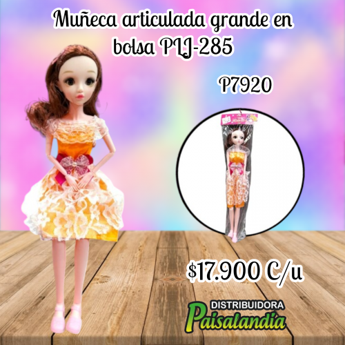 Muñeca articulada grande en bolsa PLJ-285