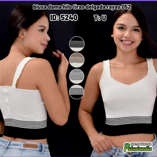Blusa dama hilo tiras delgada rayas 052 (UND)