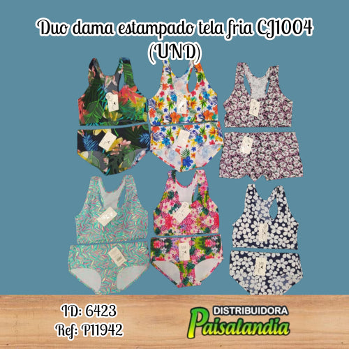 Duo dama estampado tela fria CJ1004 (UND)