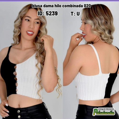 Blusa dama hilo combinada TOP-020 (UND)