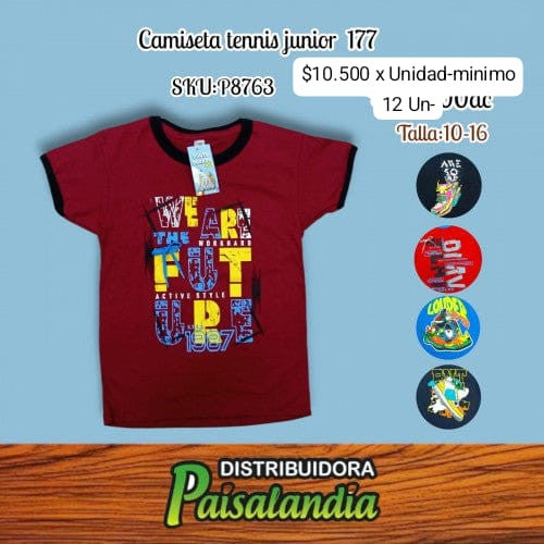 Camiseta tennis junior 10-16 0177 (DC)