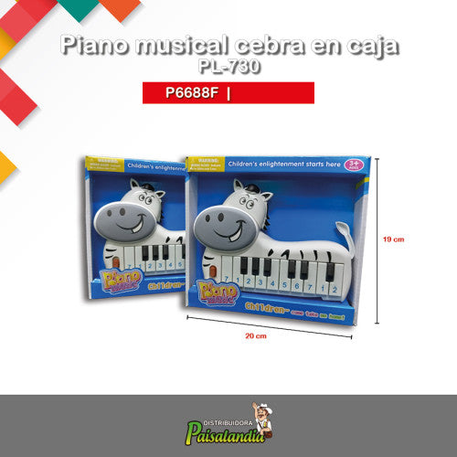 Piano musical cebra en caja PL-730 (UND)