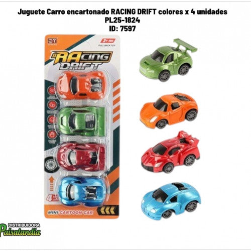 Juguete Carro encartonado RACING DRIFT colores x 4 unidades PL25-1824 (UND)
