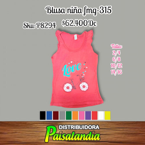 Camisa niña zurcida estampada fmg315