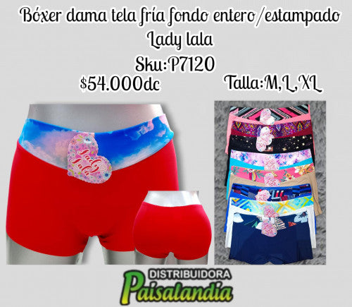 Boxer Dama Tela Fria Fondo Entero Lady Lala