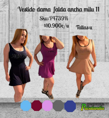 Vestido falda ancha milu 11 (UND)