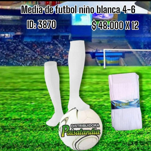 Media de futboL niño blanca 4-6 (DC)