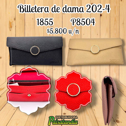 Billetera de dama colores surtidos 202-4 (UND)