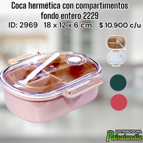 Coca hermética con compartimentos fondo entero 2229 (UND)