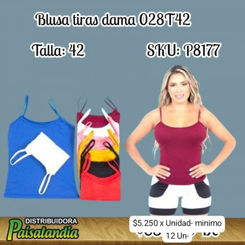 Blusa tiras dama 028T42 (DC)